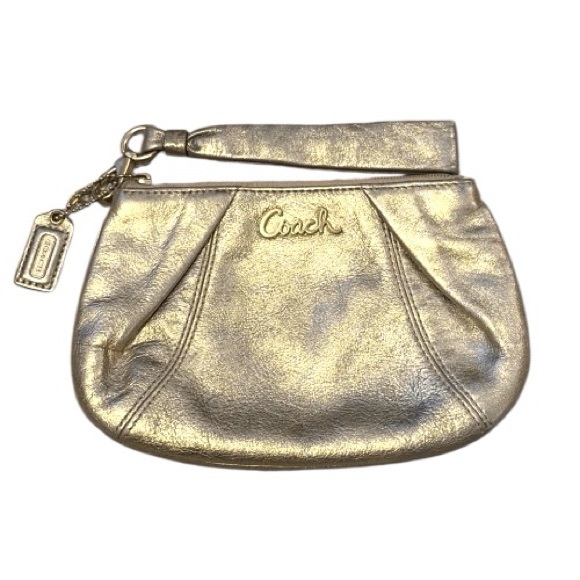 Coach Handbags - Coach Metallic Gold Wristlet